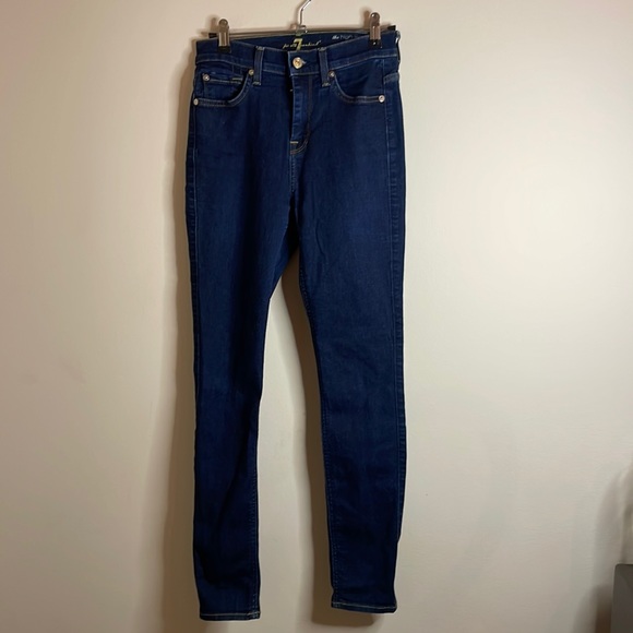 Denim - ‼️ 7 for All Mankind | 7 Jeans | Retro Blue High-waisted Skinny Jeans | Sz 24
